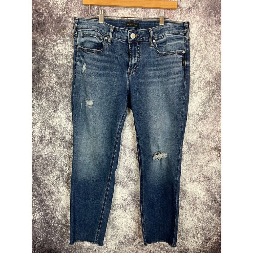 Silver Jeans Womens 34/27 Suki Slim Straight Dark‎ Stretch Denim Vintage y2k 90s